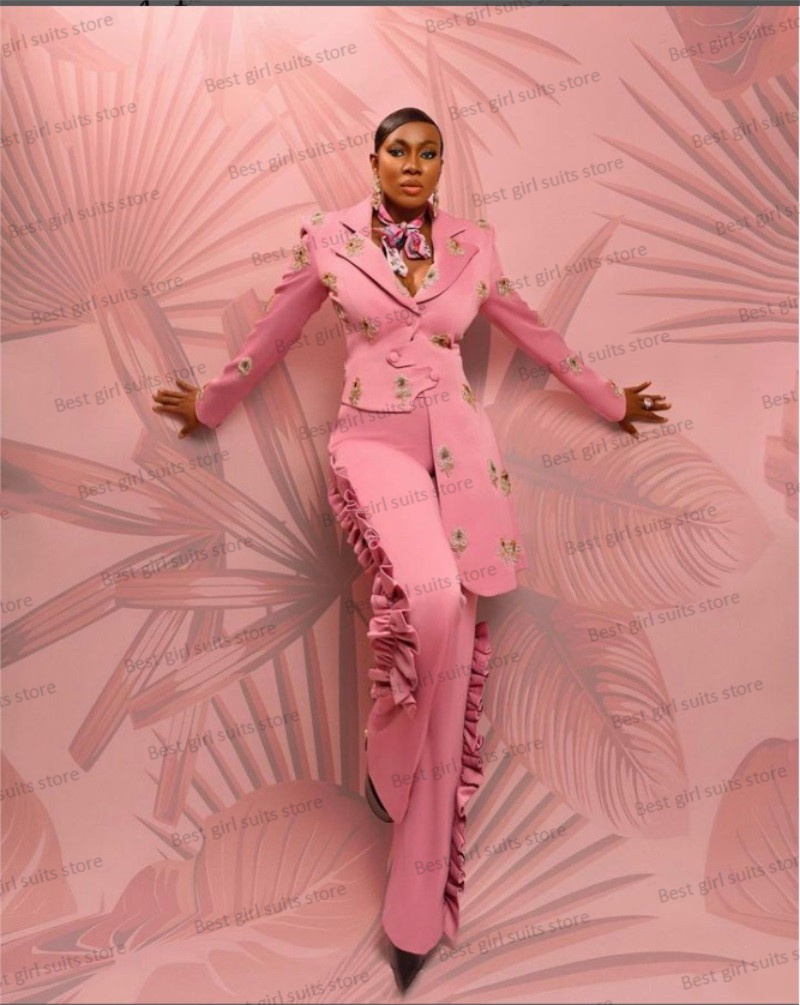 Women'S Formal Wear For A Wedding Guest - Roze Bruiloft Damespak Set Blazer +