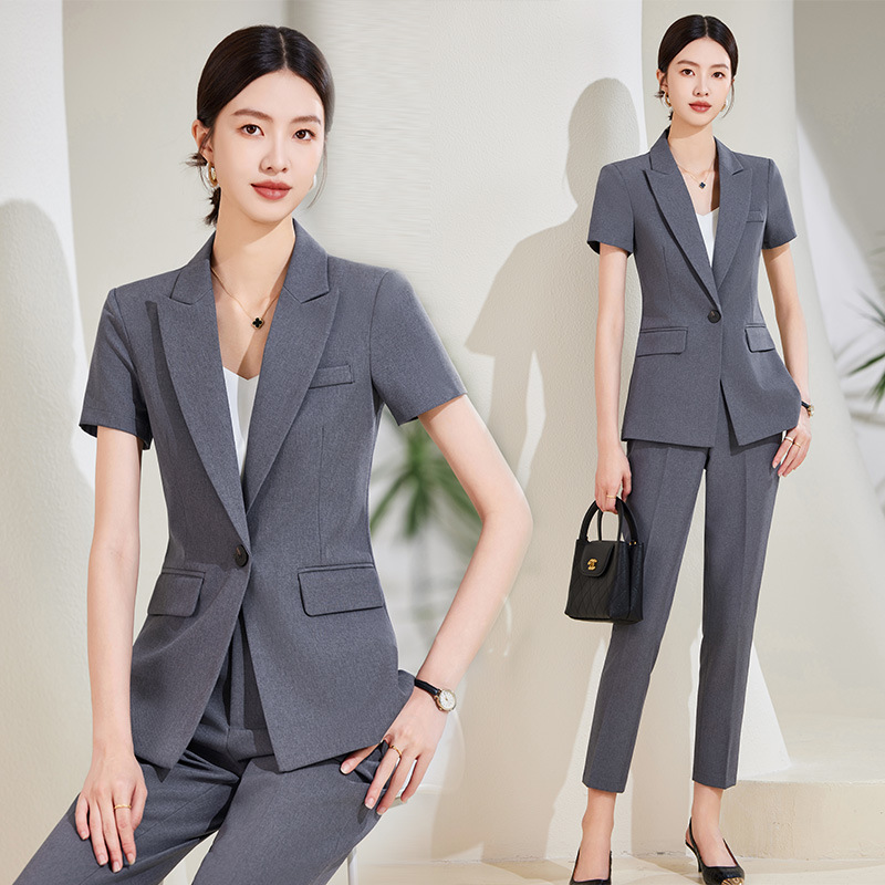 Women'S Formal Wear Stores - Marineblauwe pakset met korte mouwen voor