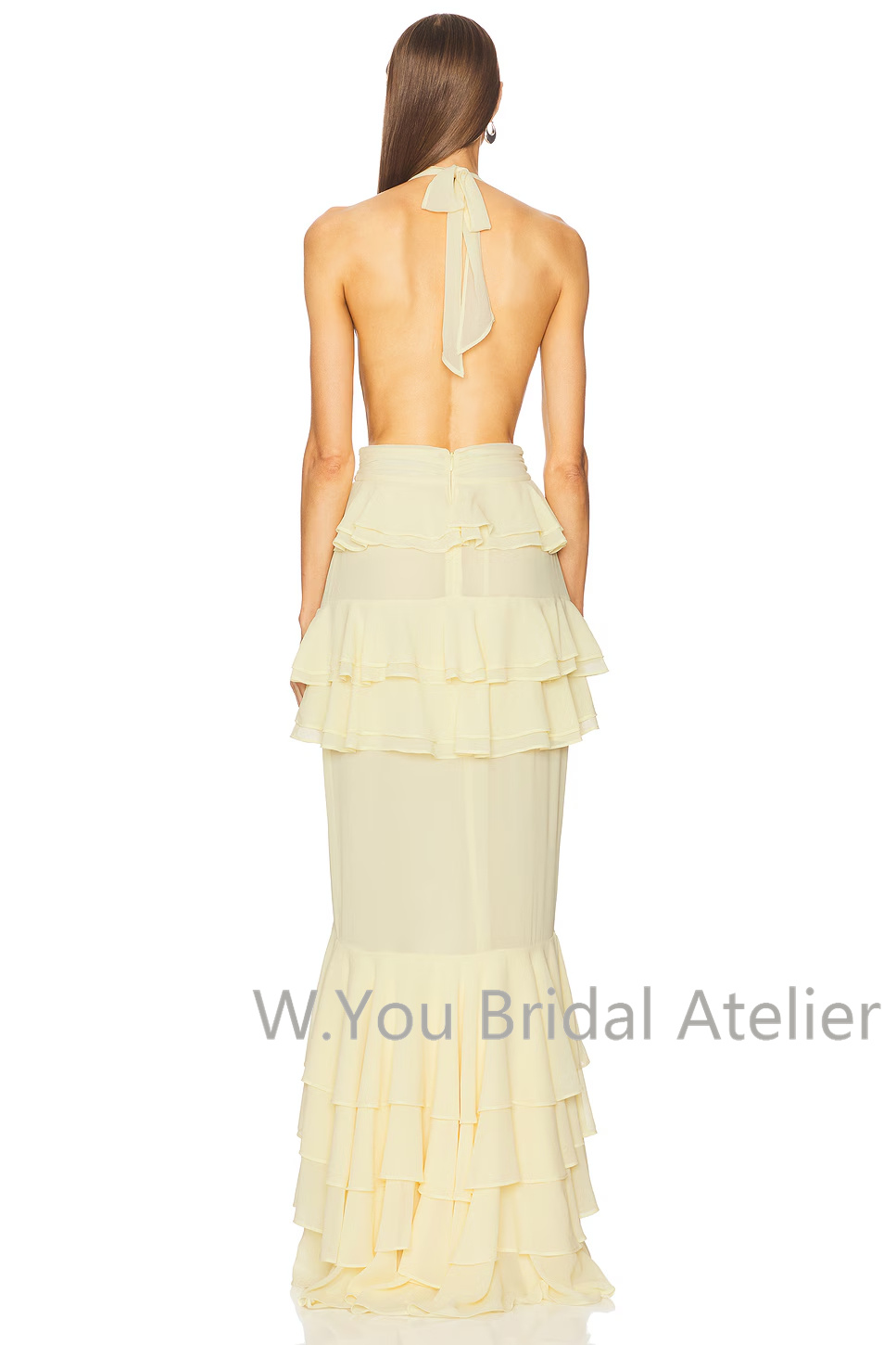 Women'S Formal Wear For A Wedding Guest - Avondjurken Diepe V-hals Halter Split aan