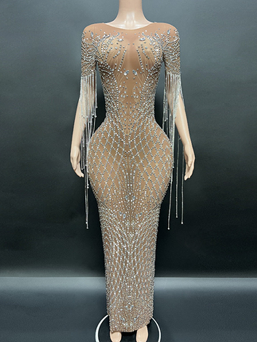 Women Formal Wear For Wedding - Luxe kristal zeemeermin avondjurk voor vrouwen