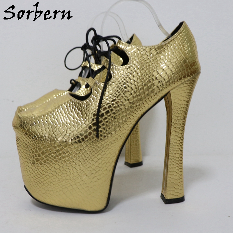 Sorbern Goud Krokodil 20Cm Pom - Pump Heel Block recensie en prijs