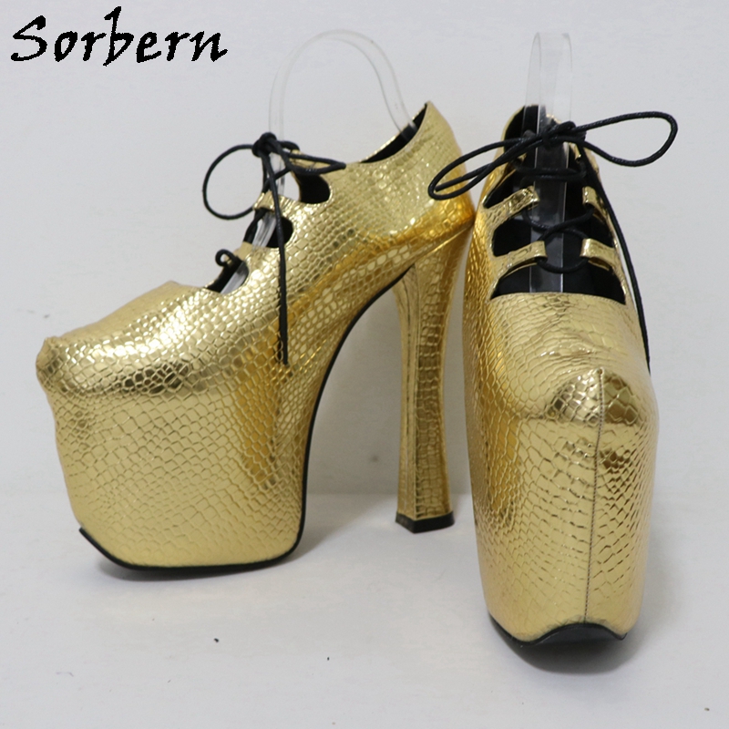 Sorbern Goud Krokodil 20Cm Pom - Pump Heel Block recensie en prijs