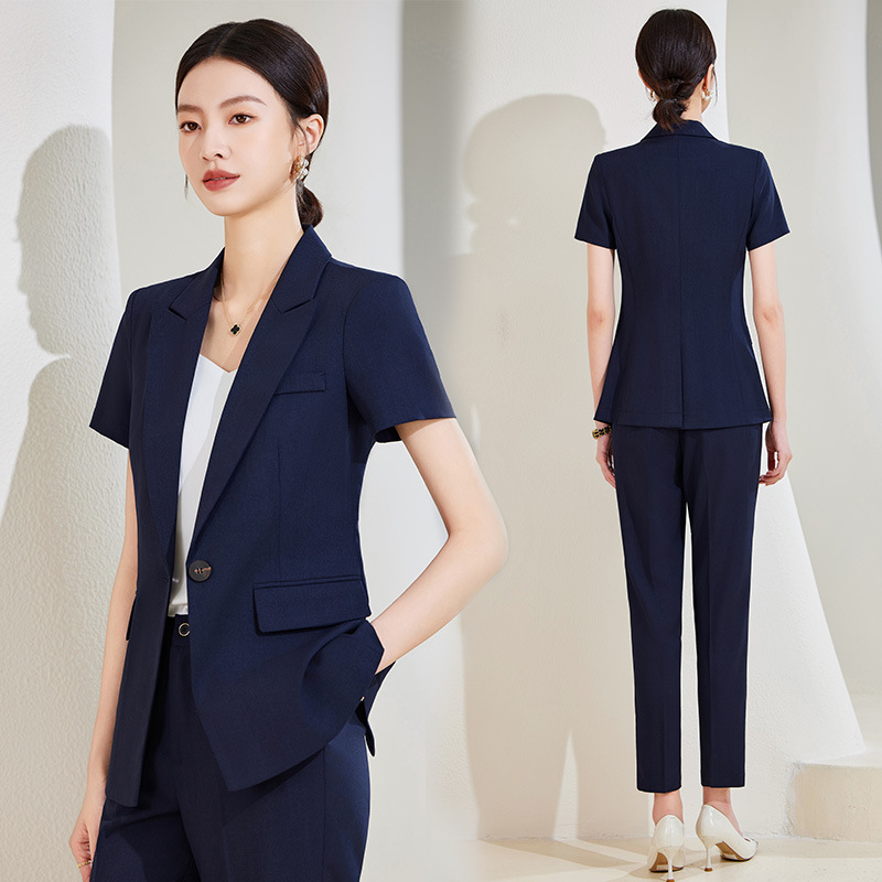Marineblauwe pakset met korte  - Women'S Formal Wear Stores recensie en prijs