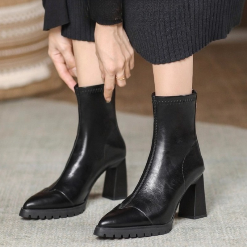 Franse strakke laarzen met pun - Pump Heel Block recensie en prijs