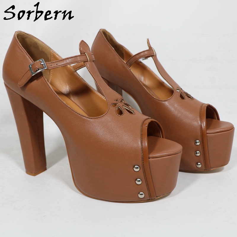 Sorbern bruin mat dames pomp s - Pump Heel Block recensie en prijs