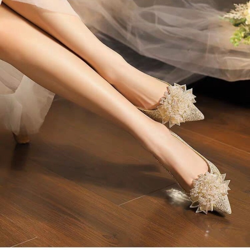 Strass bloem blokhak enkele sc - Pump Heel Block recensie en prijs