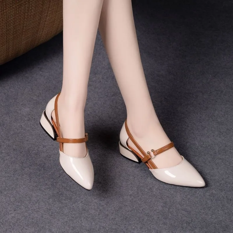 Dames tweekleurige slingback s - Pump Heel Block recensie en prijs
