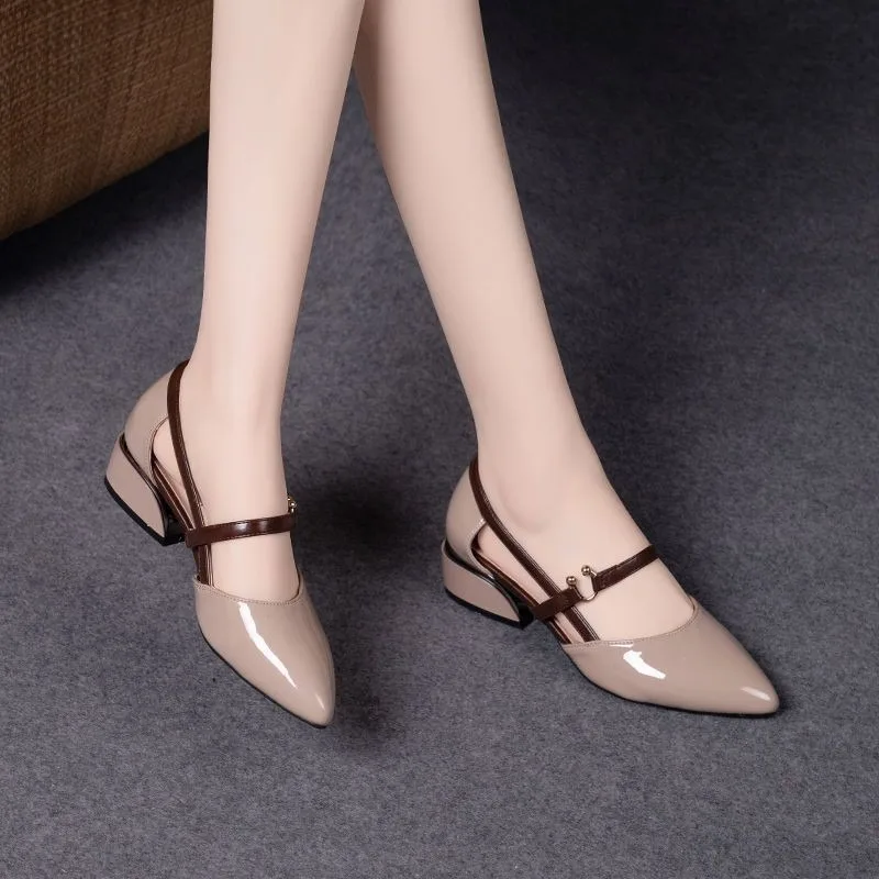 Dames tweekleurige slingback s - Pump Heel Block recensie en prijs